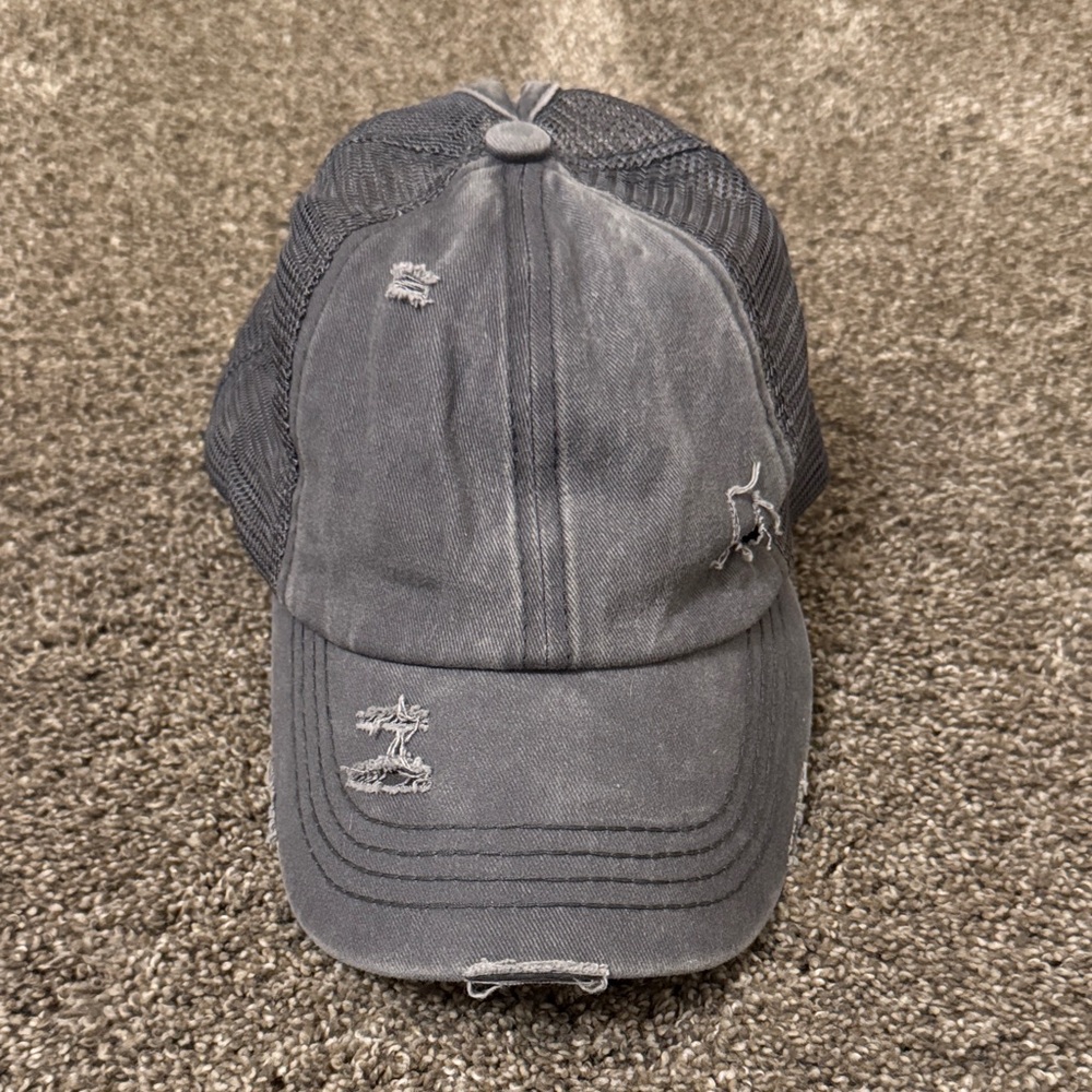 C.C Distressed Gray Ball Cap